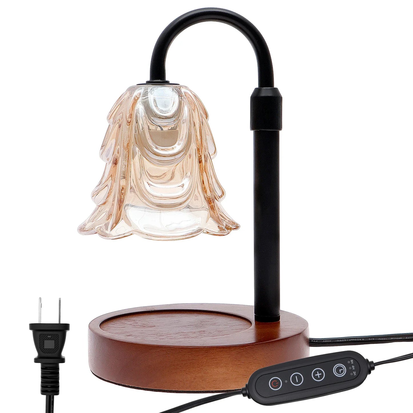 Floral Glass Candle Warmer Lamp – No-Flame Candle Melter Light (Warm Glow)